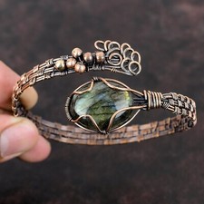 Pulseira ajustável labradorita presente cobre para dama de honra embrulhada em fio comprar usado  Enviando para Brazil