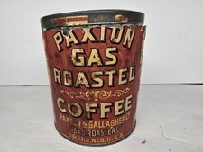 Lata de café torrada a gás vintage Paxton - 2 lb.- Etiqueta de papel comprar usado  Enviando para Brazil