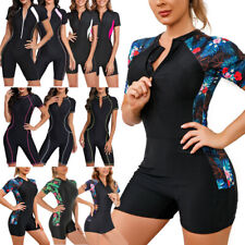 Maiô feminino manga curta esporte perna de menino uma peça praia rashguard comprar usado  Enviando para Brazil