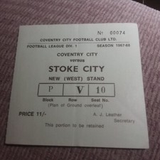 Ticket 1967 coventry for sale  CHICHESTER
