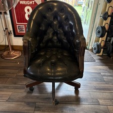 Green leather chesterfield for sale  ENFIELD