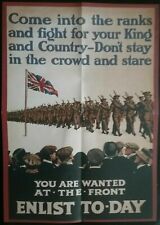 Ww1 poster enlist for sale  LYTHAM ST. ANNES