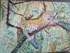 Dipinto leopardo albero usato  Vertemate con Minoprio