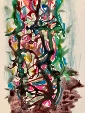 Papel Gouache Pintura Muy Bonita Abstracción Abstracta para Identificar Dibujo 1970 segunda mano  Embacar hacia Mexico