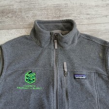 Colete de lã Patagonia Synchilla cinza grande soluções de bombeamento de concreto logotipo mancha comprar usado  Enviando para Brazil