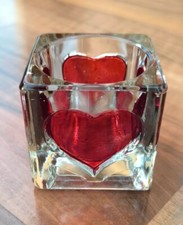 Teelichthalter glas herzen gebraucht kaufen  Nürnberg