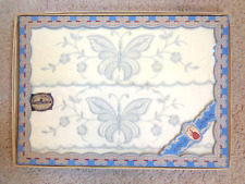 CONJUNTO VINTAGE DE 2 FRONHAS BORDADAS DESIGN BORBOLETA POR MADERITE NA CAIXA NOS comprar usado  Enviando para Brazil