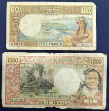 French polynesia banknote d'occasion  Expédié en Belgium