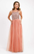 Vestido maxi feminino Maya rosa gola quadrada lantejoulas RRP £99, usado comprar usado  Enviando para Brazil