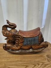 Carved wooden elephant for sale  MALVERN