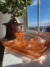 Conjunto de penteadeira vintage de vidro pêssego  comprar usado Conjunto de penteadeira vintage de vidro pêssego  comprar usado  Enviando para Brazil