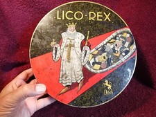 LICO - REX, GRANDE BOA CAIXA DE LATA DE DOCES VINTAGE RARA SUECA, usado comprar usado  Enviando para Brazil