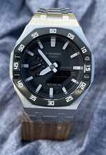 Usado, Personalizado Casio GA2100 „Casioak“ - Mostrador de relógio preto, pulseira de prata (escovado) comprar usado  Enviando para Brazil