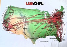 Usair route map for sale  USA