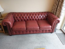 Seater red leather for sale  SOUTHAMPTON