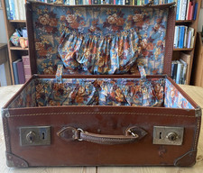 Vintage brown suitcase for sale  SHIPLEY