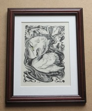 Swans floodwarter framed for sale  AYLESBURY