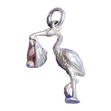 Berloque lembrança STORK CARRY BABY 1,5 GMS para PULSEIRA  comprar usado  Enviando para Brazil