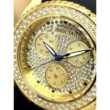 Relógio feminino Invicta 28485 anjo quartzo tom dourado cristal mostrador borracha preta comprar usado  Enviando para Brazil