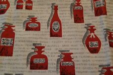 Antigo tecido de especiarias de cozinha cinza branco vermelho 35" x 2yds, 9" alho páprica baunilha ++ comprar usado  Enviando para Brazil