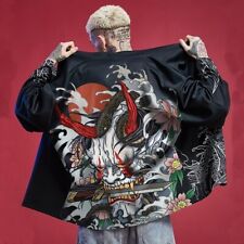 Fantasia masculina samurai quimono cardigã jaqueta streetwear japonesa comprar usado  Enviando para Brazil