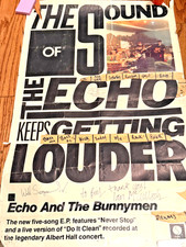 POSTER ASSINADO ECO AND THE BUNNYMEN 22 X 17 IAN MCCULLOCH 25/08/84 WILL SERGAENT comprar usado  Enviando para Brazil
