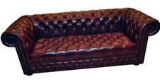 Chesterfield Sofa Kanapa 3 siedzenia Skóra Kanapa Sofy Kanapa Kanapa Brązowa na sprzedaż  PL