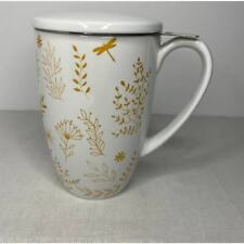 Taza de té Immaculife infusor de té con tapa filtro de taza de té 16 OZ platino libélula segunda mano  Embacar hacia Mexico