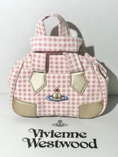 Bolsa tote Vivienne Westwood rosa xadrez tecido de couro lona  comprar usado  Enviando para Brazil