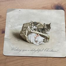 Usado, Tarjeta de Navidad Victoriana - Gatitos/Gatos en Cesta “Una Deliciosa Navidad” segunda mano  Embacar hacia Argentina