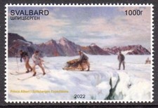 Używany, SVALBARD SPITSBERGEN 2022 SZTUKA POLARNA ODKRYWCA KSIĄŻĘ ALBERT I MNH LOKALNY ZNACZEK na sprzedaż  Wysyłka do Poland