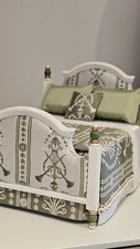 Móveis, cama, casal, quarto, roupa de cama, miniatura para casa de bonecas escala 1:12 comprar usado  Enviando para Brazil