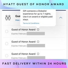 Hyatt guest honor d'occasion  Expédié en Belgium