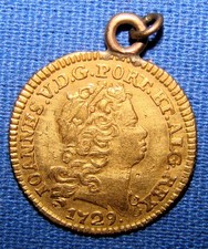 *RARA MOEDA DE OURO 1729 PORTUGAL 1/2 ESCUDO JOHN V - EX PEÇA DE JOALHERIA* comprar usado *RARA MOEDA DE OURO 1729 PORTUGAL 1/2 ESCUDO JOHN V - EX PEÇA DE JOALHERIA* comprar usado  Enviando para Brazil