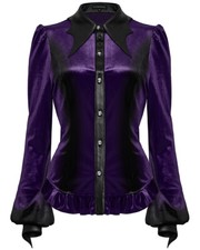 Blusa Punk Rave Daily Life gótica degradê veludo gola morcego roxa preta comprar usado  Enviando para Brazil