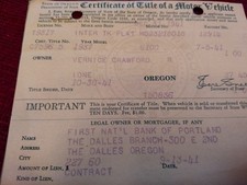 Usado, Vintage Histórico Oregon Documento Título 1937 Plataforma Internacional Caminhão Cama comprar usado Usado, Vintage Histórico Oregon Documento Título 1937 Plataforma Internacional Caminhão Cama comprar usado  Enviando para Brazil