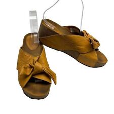 Sandália Sergio Tomani Slip-On Wedge Slides Tamanho 41 EUA Feminina 10 Couro Dourado comprar usado  Enviando para Brazil