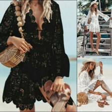 Robe plage dentelle d'occasion  Expédié en France