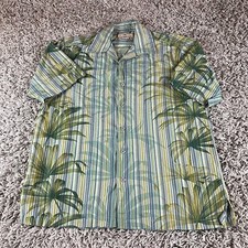 Camisa masculina Tommy Bahama grande L ajuste vintage verde tropical palmeira praia logotipo comprar usado  Enviando para Brazil