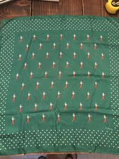 Cachecol de seda vintage Echo New York golfe verde vermelho golfistas quadrado 27"" comprar usado  Enviando para Brazil