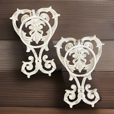 Suporte de toalha vintage de ferro fundido chique gasto vitoriano ornamentado pergaminho branco comprar usado  Enviando para Brazil