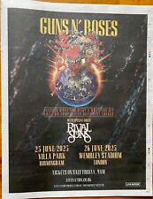 Usado, Guns N Roses Tour Dates Advert 2025 Rival Sons Newspaper Ad Poster Full 14x11” comprar usado  Enviando para Brazil