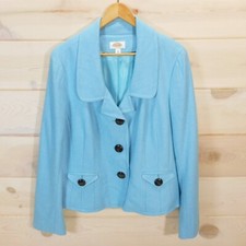Jaqueta Blazer Talbots Feminina Mescla de Lã 18 Azul Claro Forrada com Três Botões comprar usado  Enviando para Brazil