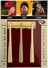 2003 Fleer Box Score Bat Rack Trio /250 Jim Thome Chipper Jones Mike Piazza comprar usado  Enviando para Brazil