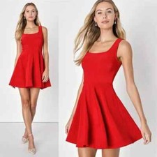 Mini vestido skatista swing Lulus S vermelho sólido sem mangas comprar usado  Enviando para Brazil