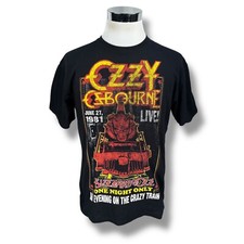 Camiseta Ozzy Osbourne Blizzard of Ozz masculina grande preta retrô 2012 reimpressão comprar usado  Enviando para Brazil