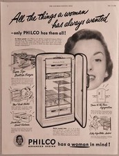 1950 Impressão Ad Philco Modelo 1104 Geladeira-Freezers Design Avançado Happy Lady comprar usado 1950 Impressão Ad Philco Modelo 1104 Geladeira-Freezers Design Avançado Happy Lady comprar usado  Enviando para Brazil