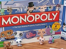Monopoly Littlest Pet Shop 2008 Hasbro ze wszystkimi 4 zwierzętami domowymi LPS Jamnik Kompletna gra na sprzedaż Monopoly Littlest Pet Shop 2008 Hasbro ze wszystkimi 4 zwierzętami domowymi LPS Jamnik Kompletna gra na sprzedaż  Wysyłka do Poland