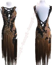 Vestido de dança latina SunnyK feito à mão samba salão balanço salsa rumba ritmo comprar usado  Enviando para Brazil
