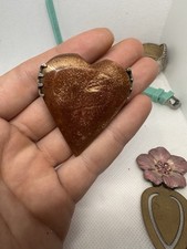 Antique goldstone heart for sale  SPALDING